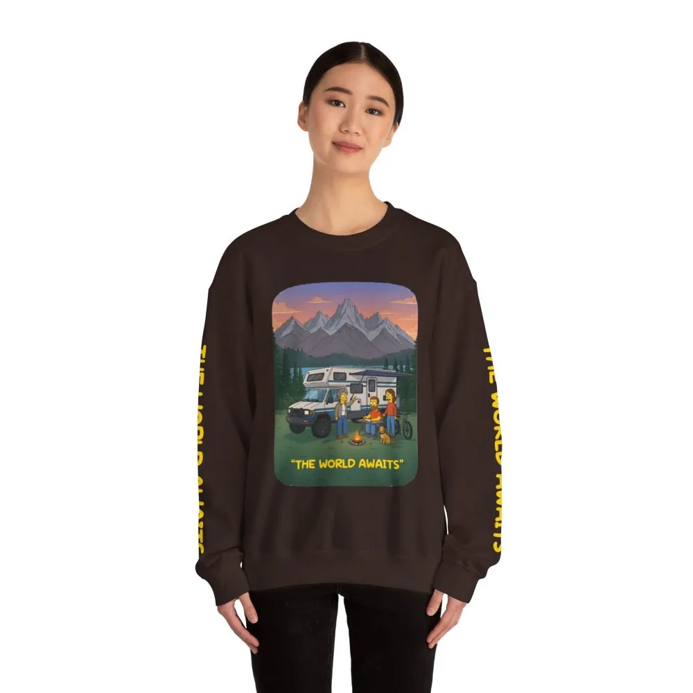 2135464320428065121_2048.jpeg Unisex Heavy Blend™ Crewneck Sweatshirt — "The World Awaits" Design Sitcom-Line
