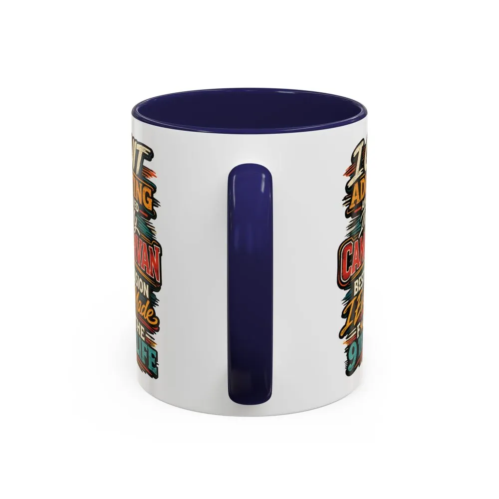 Accent Coffee Mug (11, 15oz) — "I Quit Adulting" Design F**K-Line