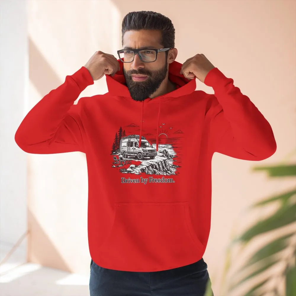 2158120396619824128_2048.jpeg Three-Panel Fleece Hoodie - "Driven By Freedom" Design Minimal-Line