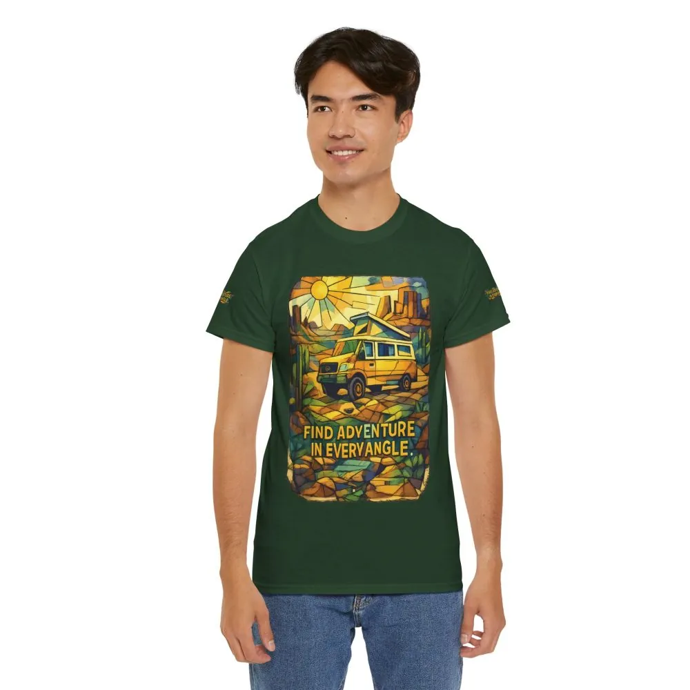 2158353913569177551_2048.jpeg Unisex Heavy Cotton Tee — "Find Adventure In Every Corner" Design Cubic-Line