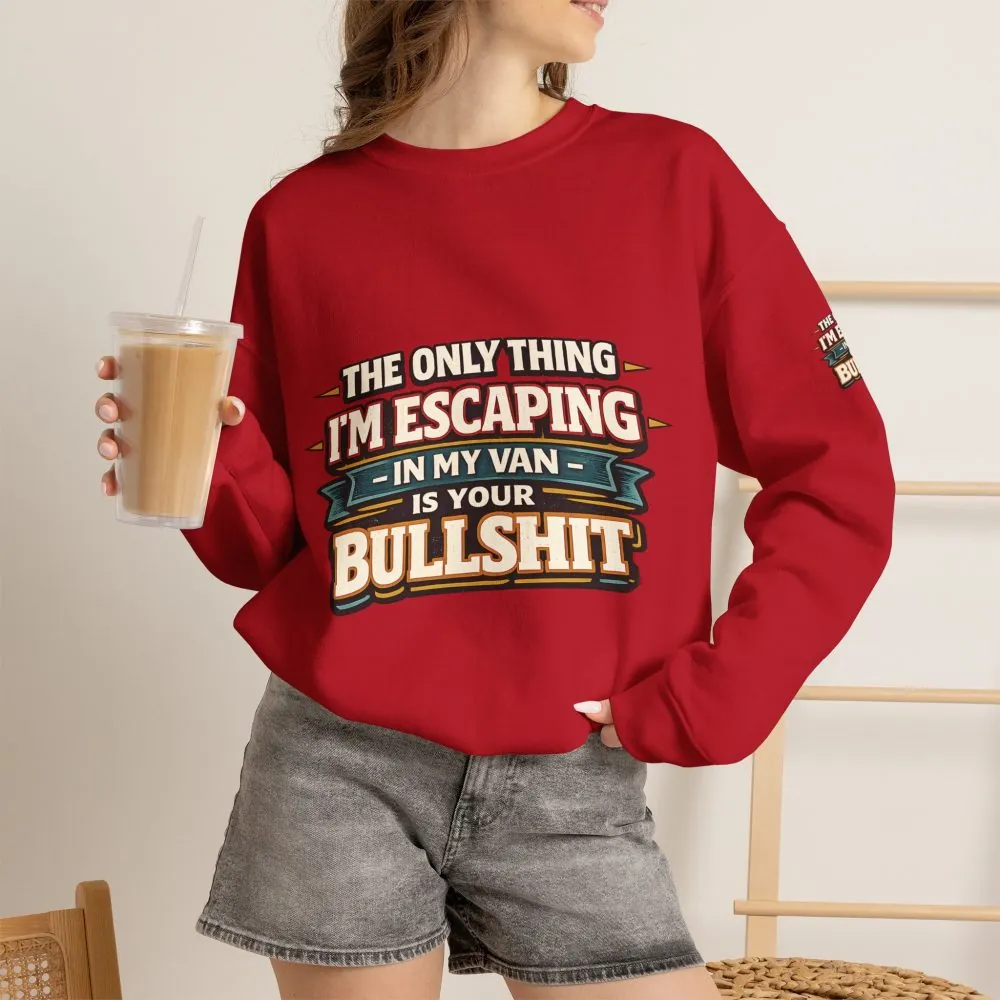 Unisex Heavy Blend™ Crewneck Sweatshirt — "The Only Thing I´m Escaping" Design F**K-Line
