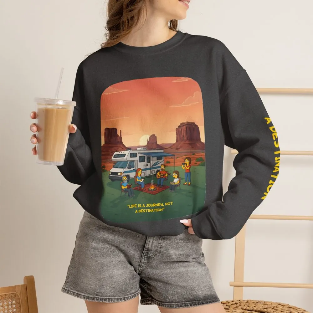 2178318148668236690_2048.jpeg Unisex Heavy Blend™ Crewneck Sweatshirt — "Life Is A Journey-Not A Destination" Design Sitcom-Line