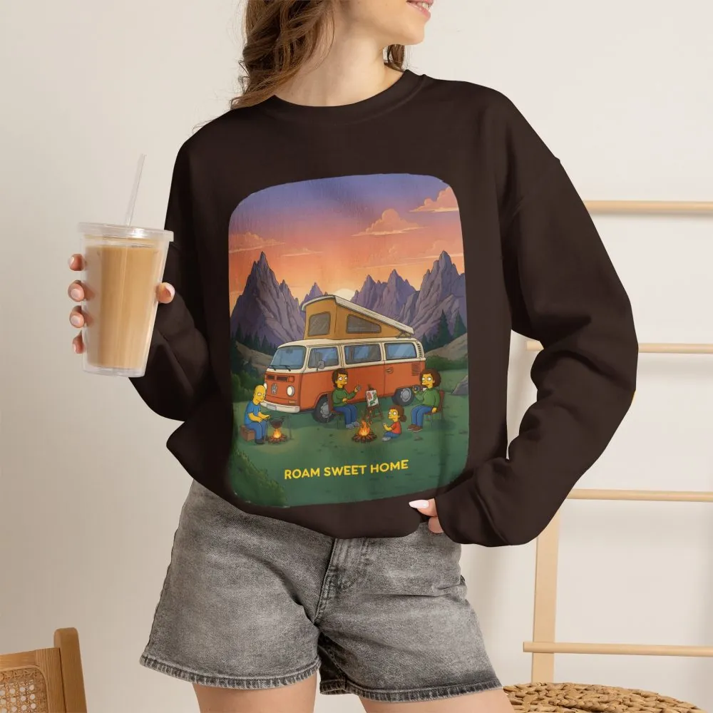 Unisex Heavy Blend™ Crewneck Sweatshirt — "Roam Sweet Home" Design Sitcom-Line
