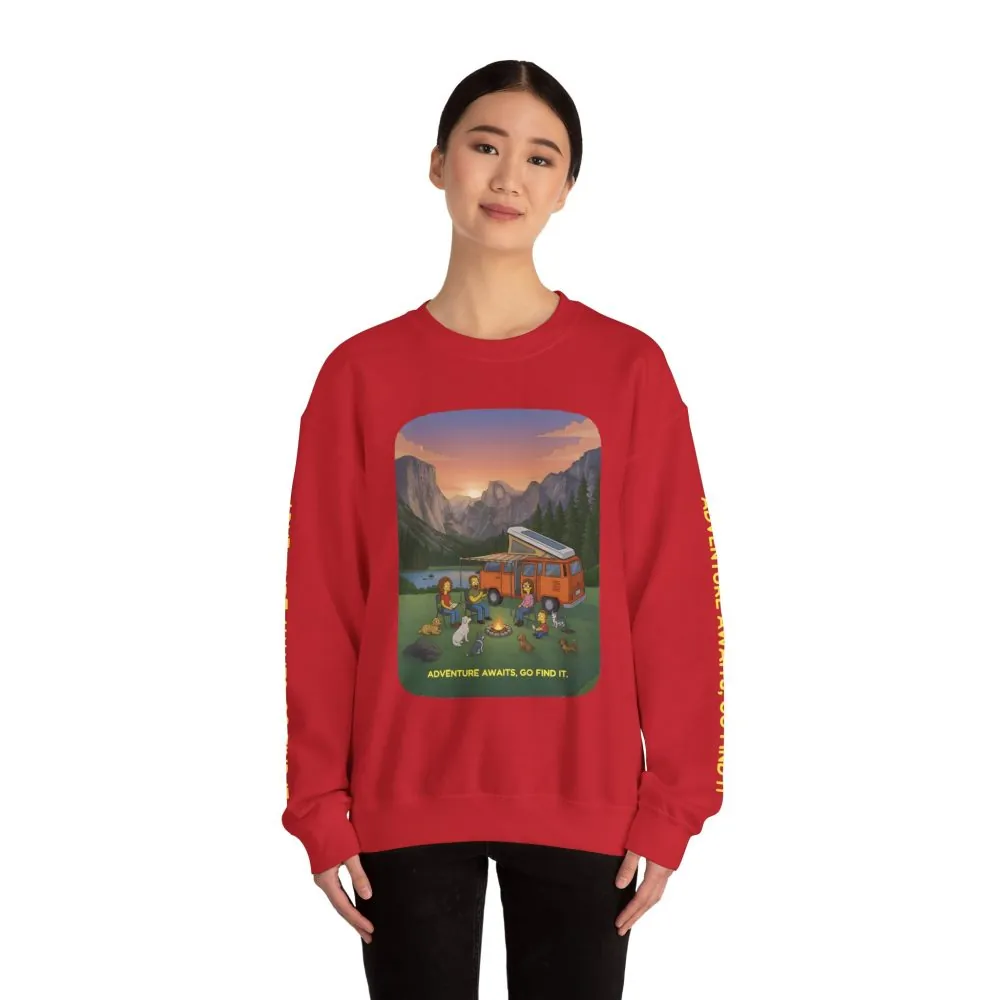 2205357258969654358_2048.jpeg Unisex Heavy Blend™ Crewneck Sweatshirt — "Adventure Awaits-Go Find It"" Design Sitcom-Line
