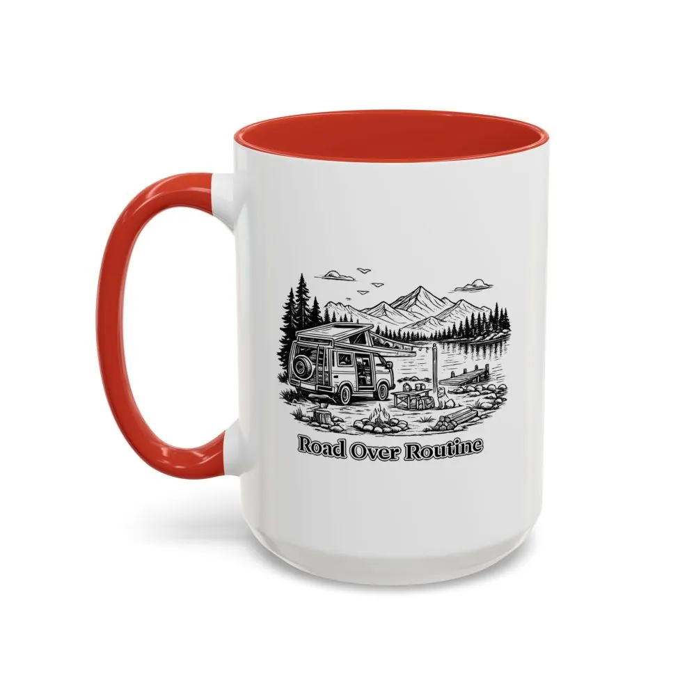 2216673094979270499_2048.jpeg Accent Coffee Mug (11, 15oz) — "Road Over Routine" Design Minimal-Line