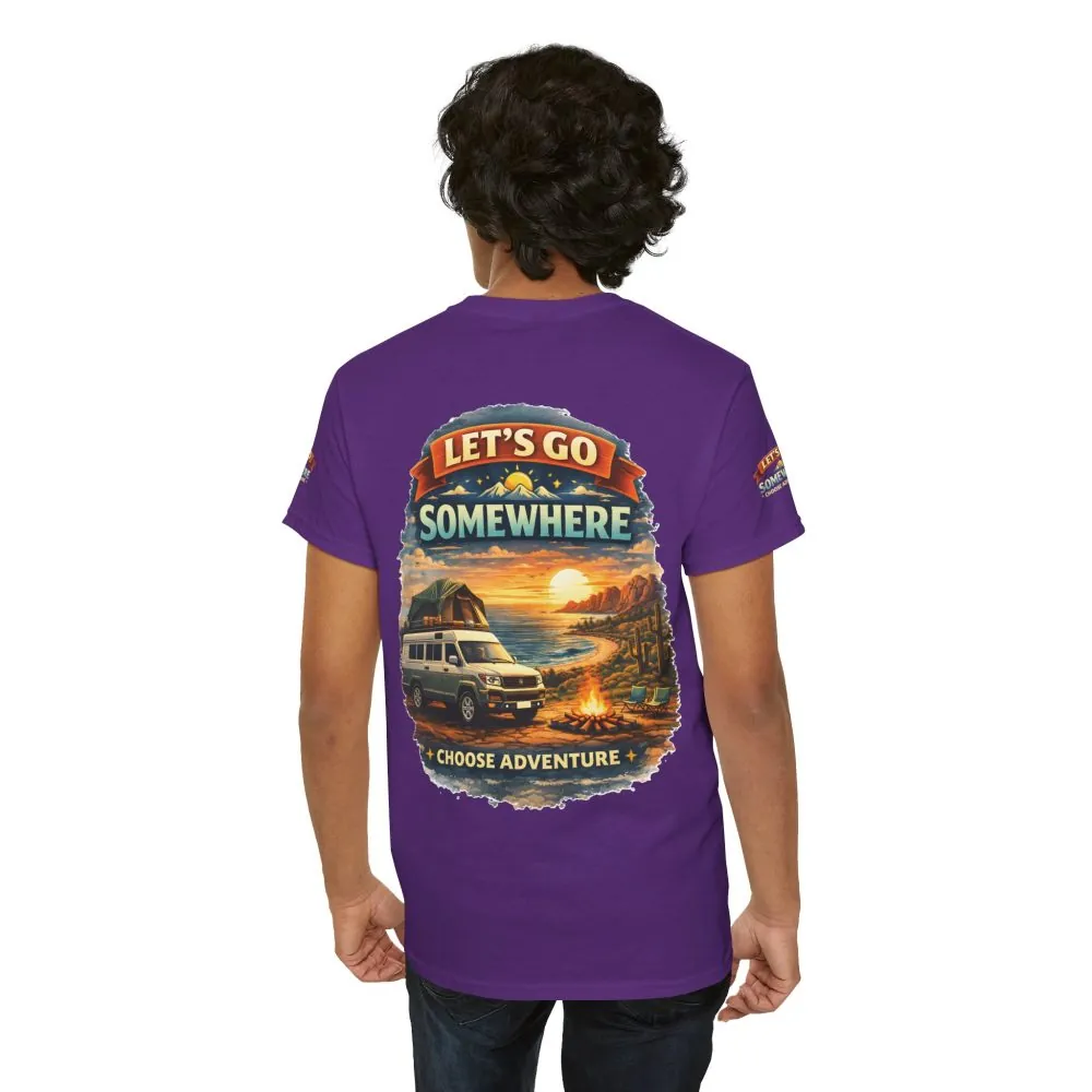 2220716603087790253_2048.jpeg Unisex Heavy Cotton Tee — "Lets Go Somewhere" Design Scenic-Line
