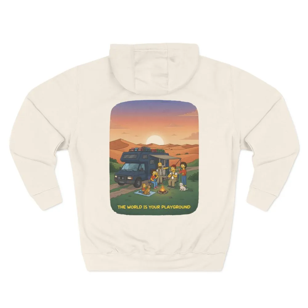 2225808734926683615_2048.jpeg Three-Panel Fleece Hoodie - "The World Is Your playground" Design Sitcom-Line
