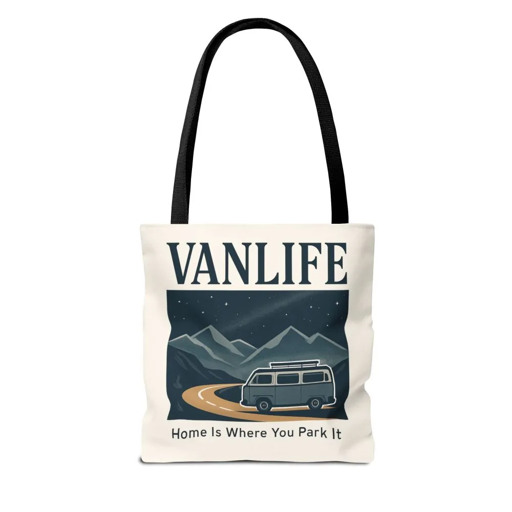 2227377244603026653_2048.jpeg Vanlife Tote Bag — "Vanlife - Home Is Where You Park It" Campervan Beach/Adventure Tote