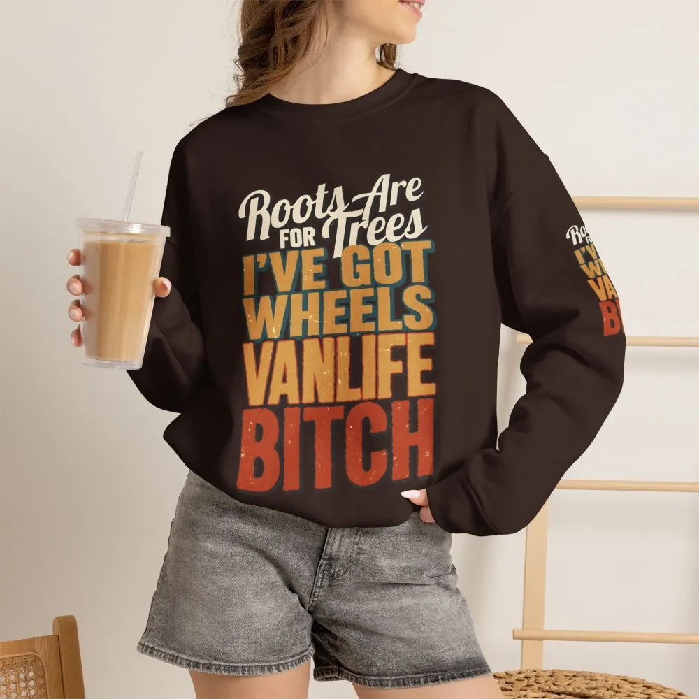 Unisex Heavy Blend™ Crewneck Sweatshirt — "Roots Are For Trees" Design F**K-Line