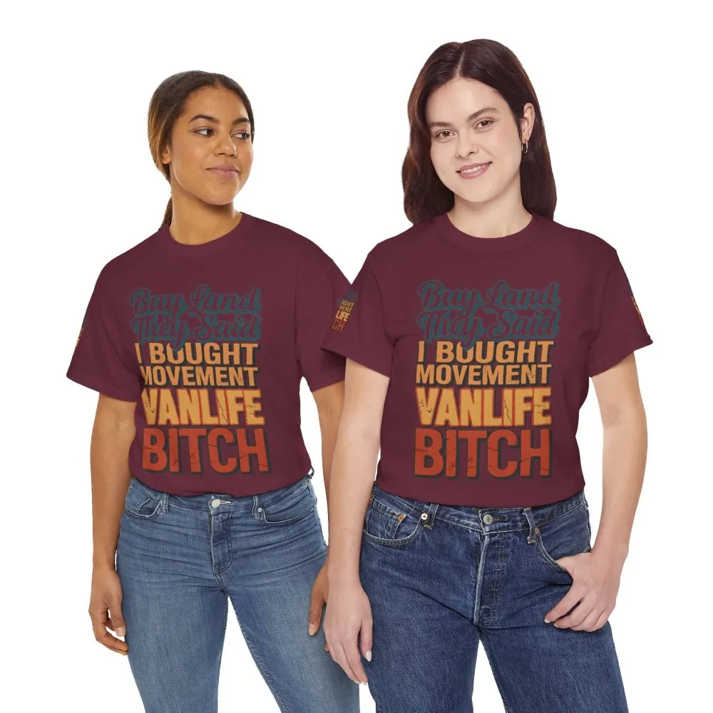Unisex Heavy Cotton Tee — "Buy Land They Said" Design F**K-Line