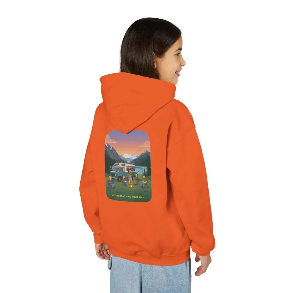 Youth Hoodie(Gildan) – "Hit The Road-Find Your Soul" (Design Sitcom-Line)