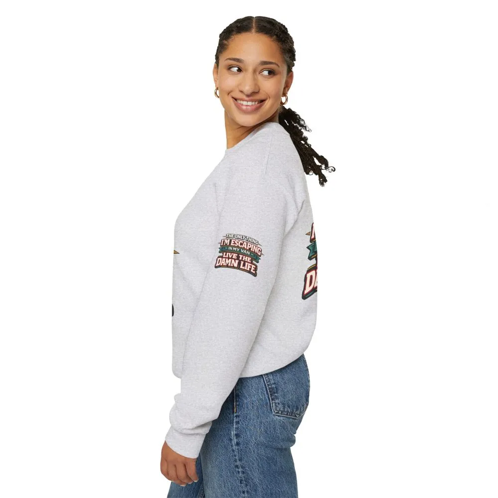 Unisex Heavy Blend™ Crewneck Sweatshirt — "The Only Thing I´m Escaping" Design F**K-Line