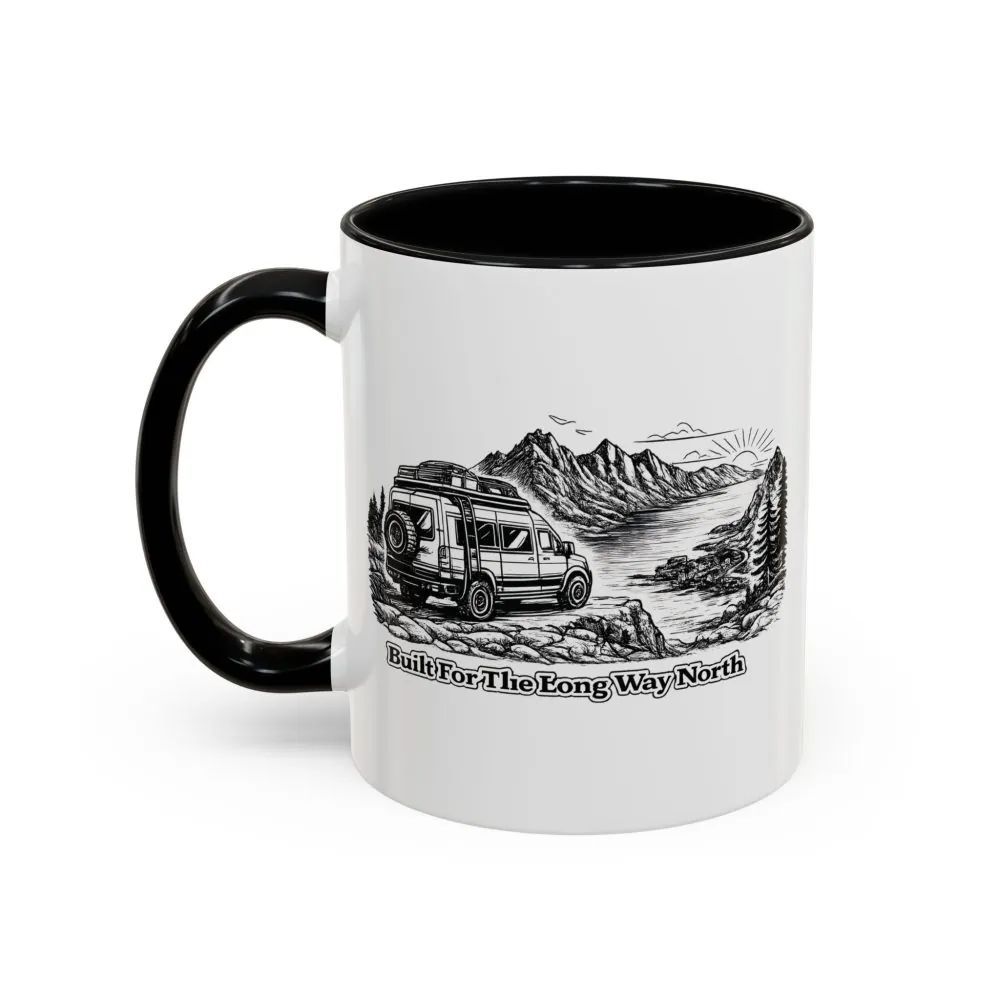 2266596016860520260_2048.jpeg Accent Coffee Mug (11, 15oz) — "Built For The Long Way North" Design Minimal-Line
