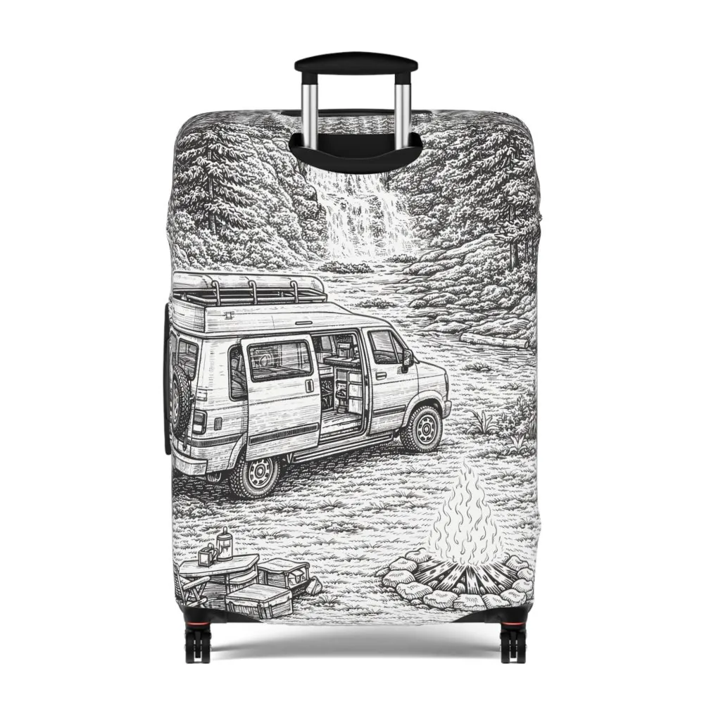 2270651040121654400_2048.jpeg Luggage Cover — Adventure Camper Sketch Travel Suitcase