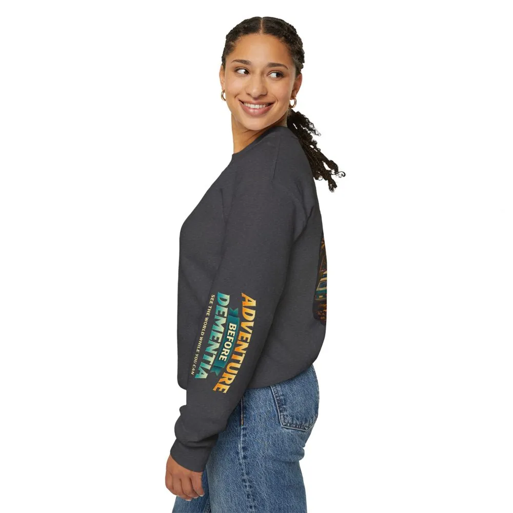 227783607481261577_2048.jpeg Unisex Heavy Blend™ Crewneck Sweatshirt — "Adventure Before Dementia" Design Scenic-Line