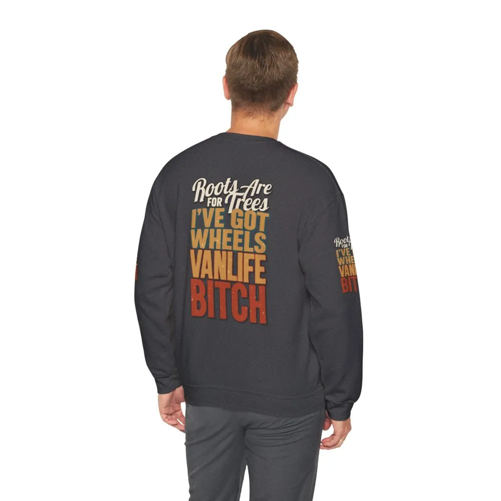 Unisex Heavy Blend™ Crewneck Sweatshirt — "Roots Are For Trees" Design F**K-Line