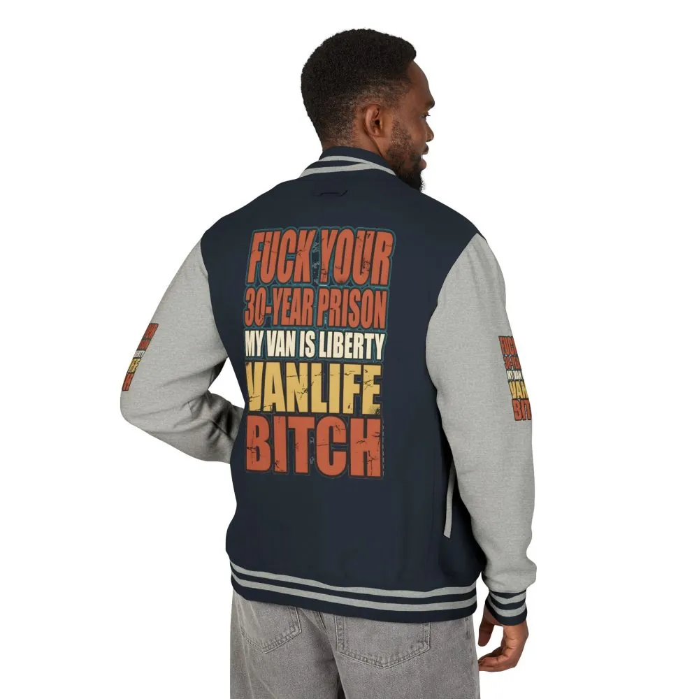 2301574225286877766_2048.jpeg Unisex Heavyweight Letterman Jacket — "Fuck Your 30 Year" Design F**K-Line