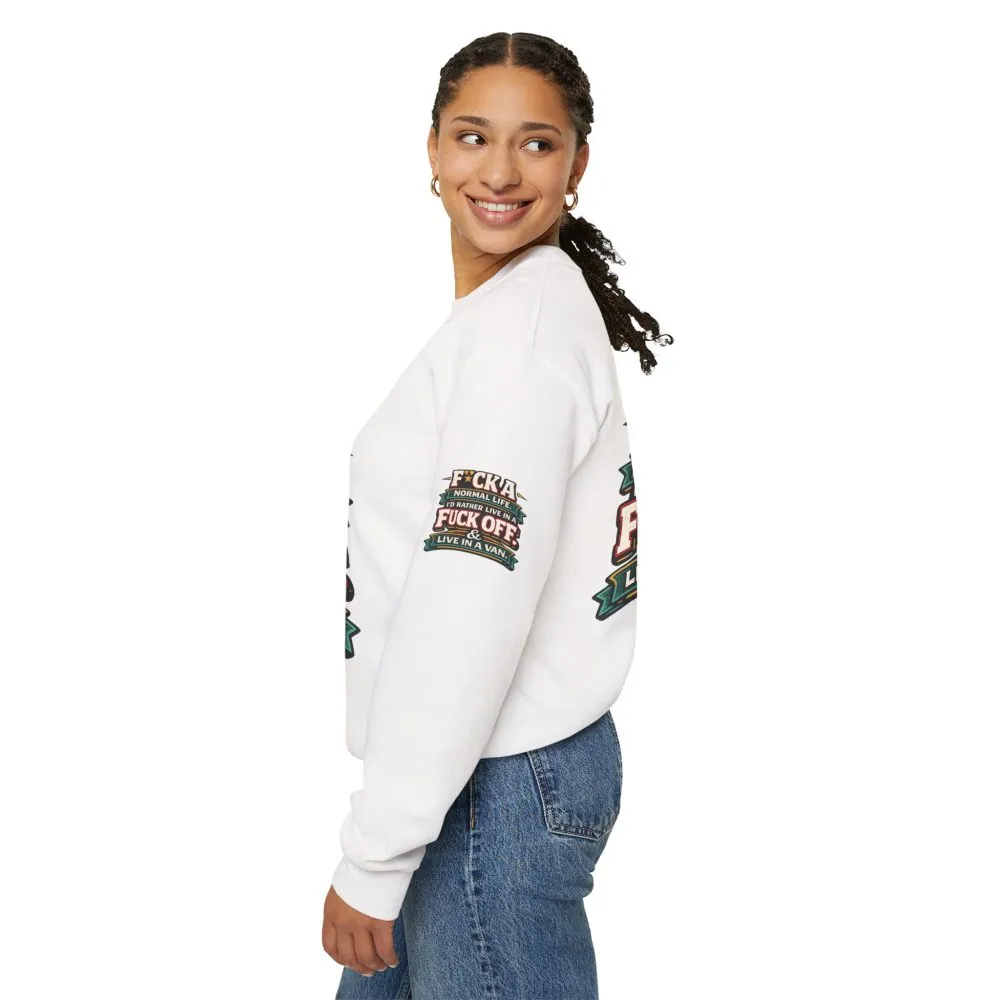 2302500023091964255_2048.jpeg Unisex Heavy Blend™ Crewneck Sweatshirt — "Fuck A Normal Life" Design F**K-Line
