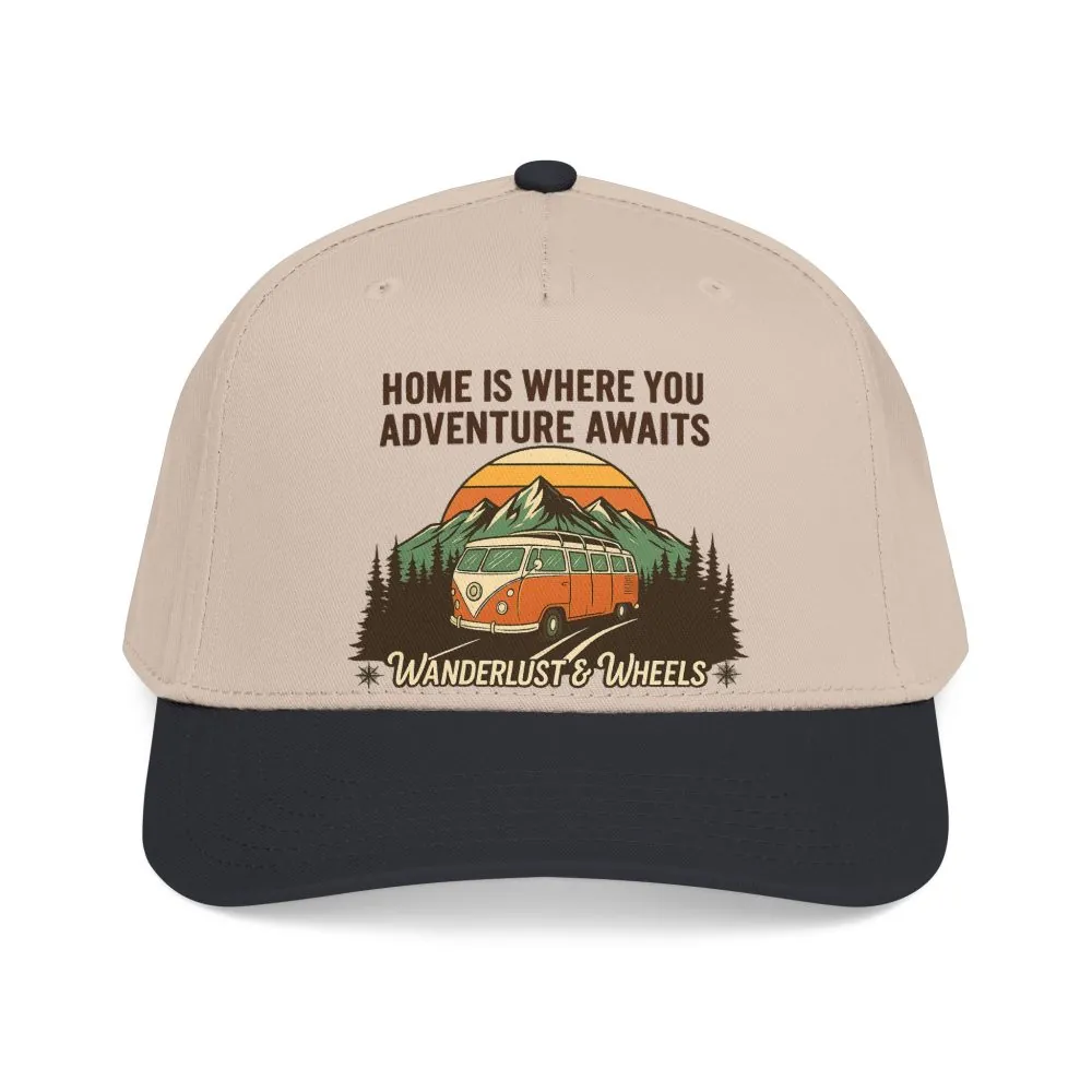 Baseball Cap - "Home Is Where You Adventure Awaits" Mid Profile Baseball Cap