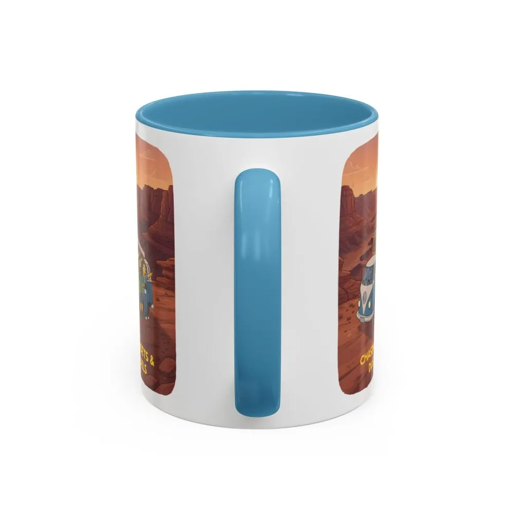 2313588305043710308_2048.jpeg Accent Coffee Mug (11, 15oz) — "Chasing Sunsets And Dusty Trails" Design Sitcom-Line