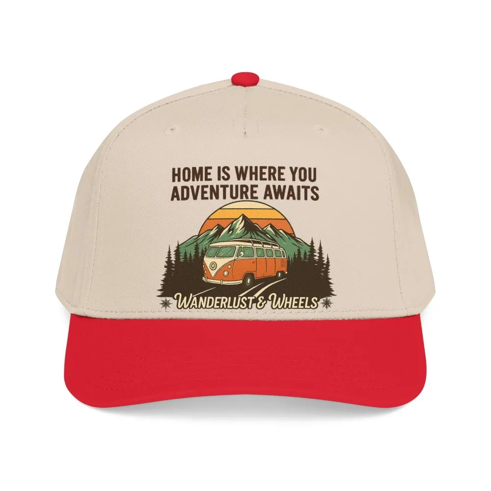 Baseball Cap - "Home Is Where You Adventure Awaits" Mid Profile Baseball Cap