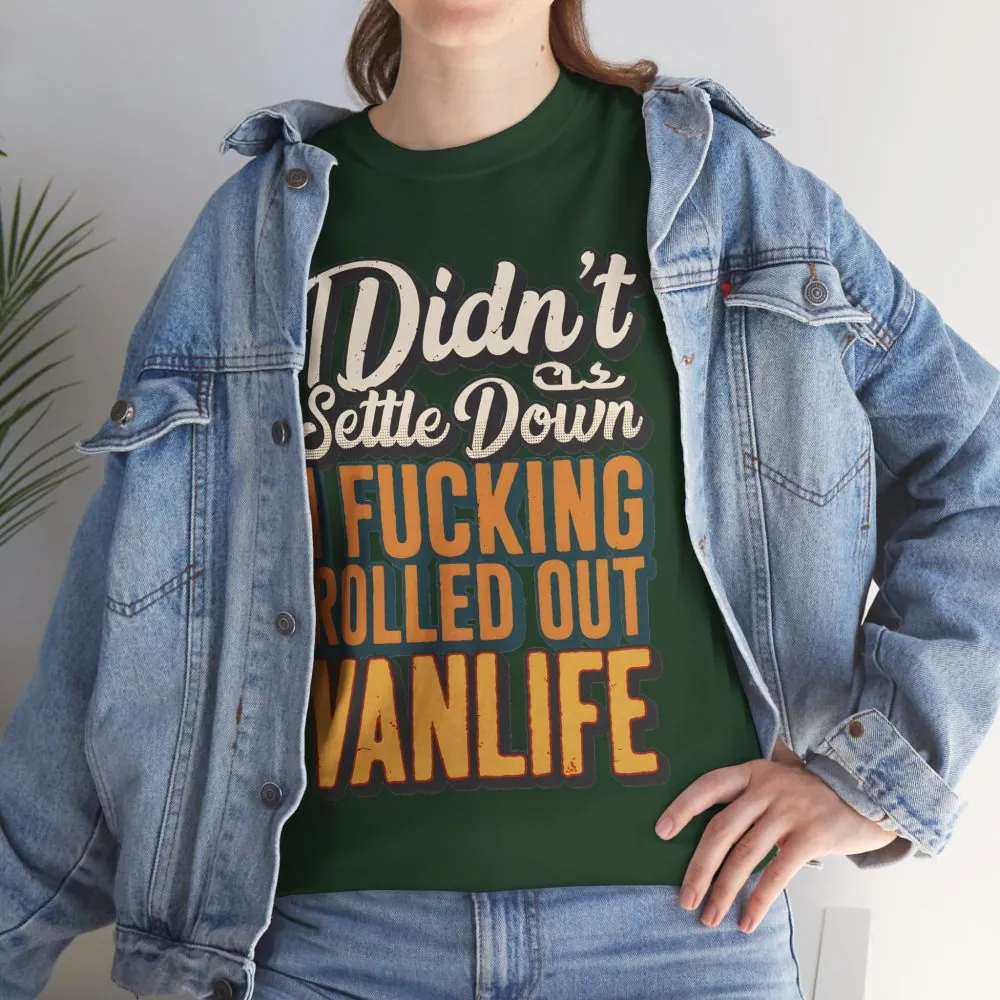 Unisex Heavy Cotton Tee — "Dind´t Settle Down" Design F**K-Line