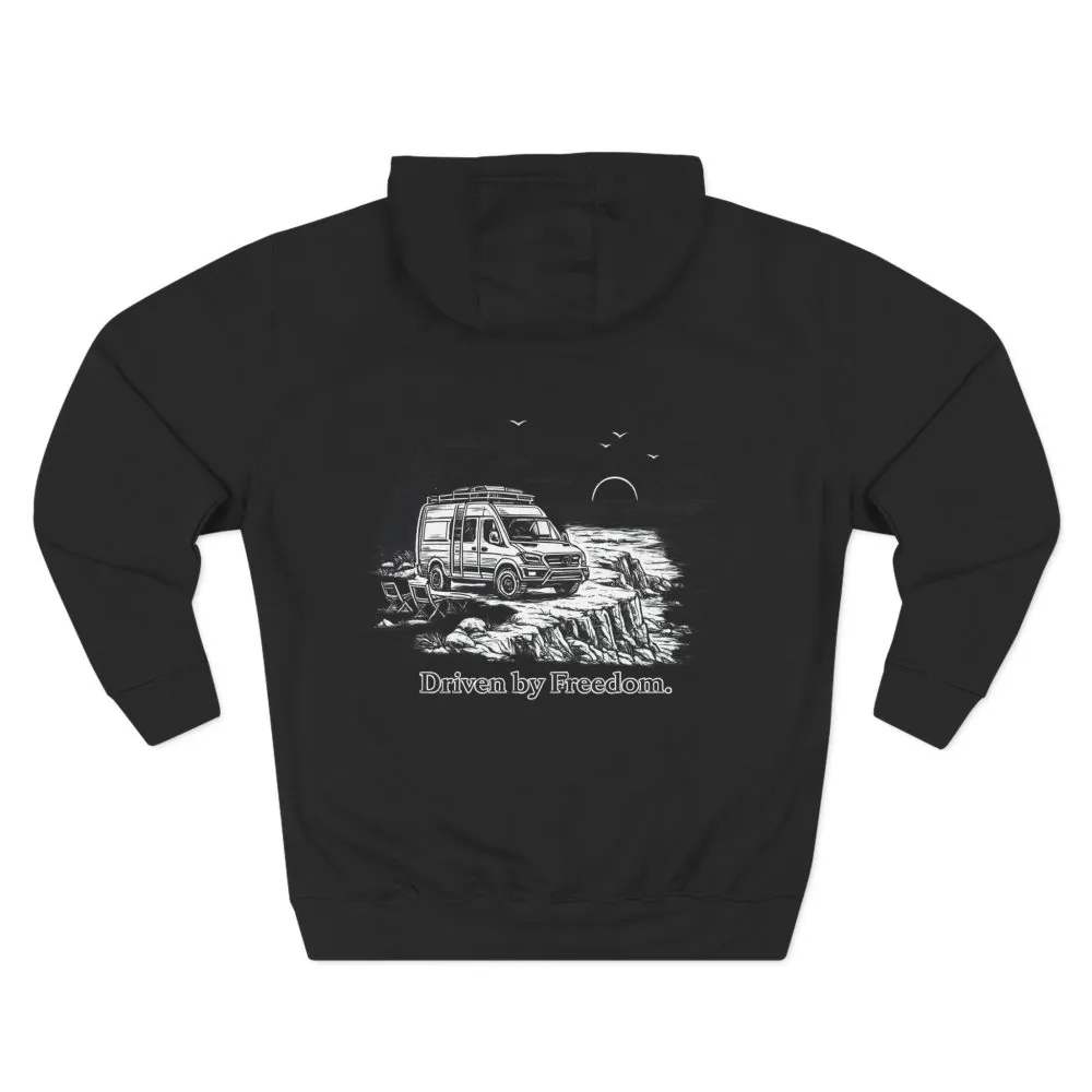 2334494369220536350_2048.jpeg Three-Panel Fleece Hoodie - "Driven By Freedom" Design Minimal-Line