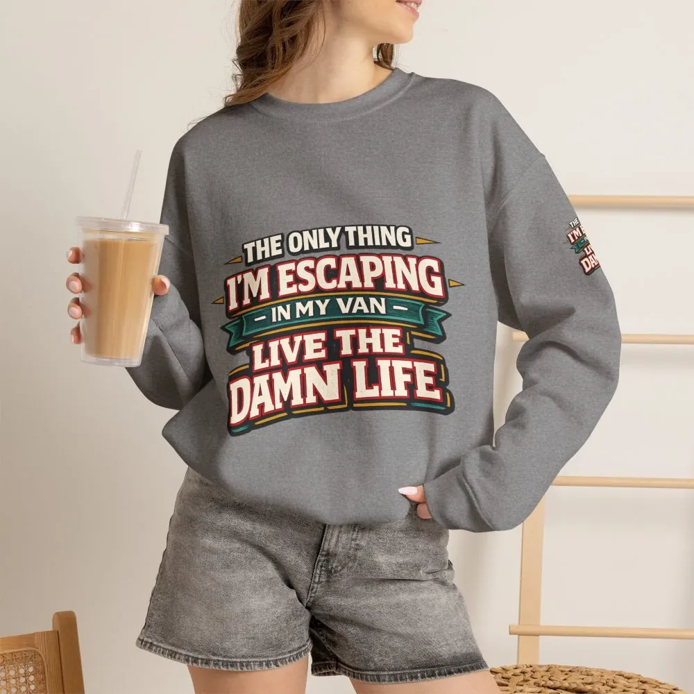 Unisex Heavy Blend™ Crewneck Sweatshirt — "The Only Thing I´m Escaping" Design F**K-Line