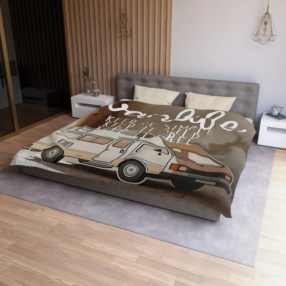 Duvet Cover — "Vanlife: Keep It Simple, Keep It Wild, Keep It Free"
