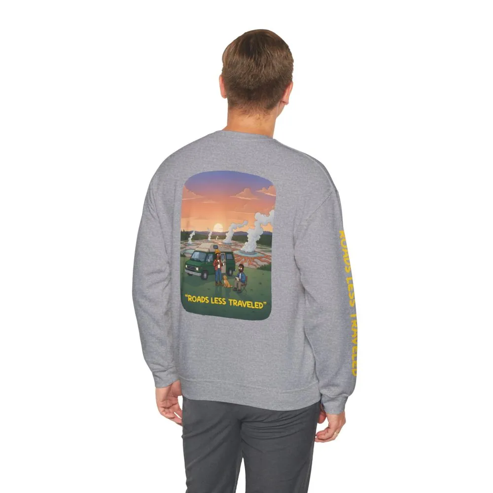 2342397756293376458_2048.jpeg Unisex Heavy Blend™ Crewneck Sweatshirt — "Roads Less Traveled" Design Sitcom-Line