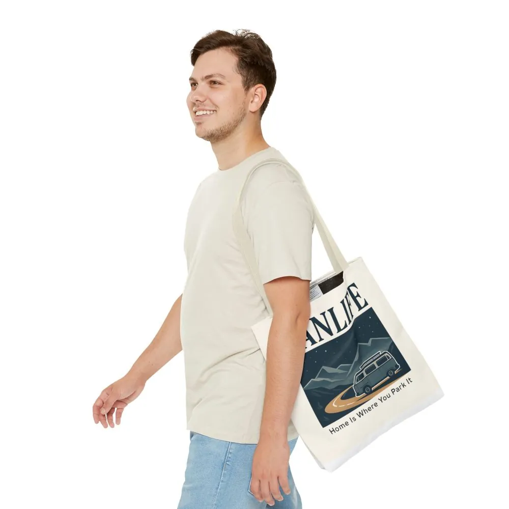 2350664562672046576_2048.jpeg Vanlife Tote Bag — "Vanlife - Home Is Where You Park It" Campervan Beach/Adventure Tote