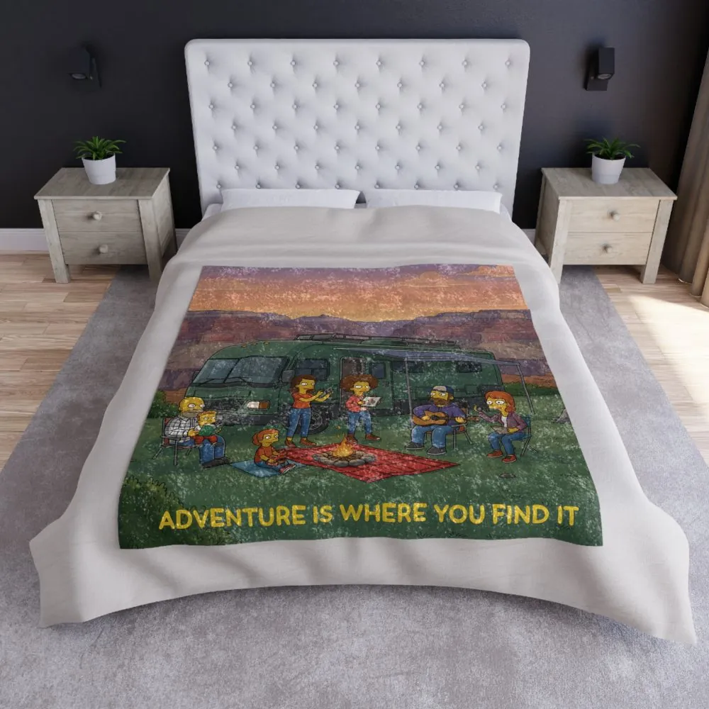 2368542348062612674_2048.jpeg Crushed Velvet Blanket —"Adventure Is Where You Find It" Design Sitcom-Line (Campervan)