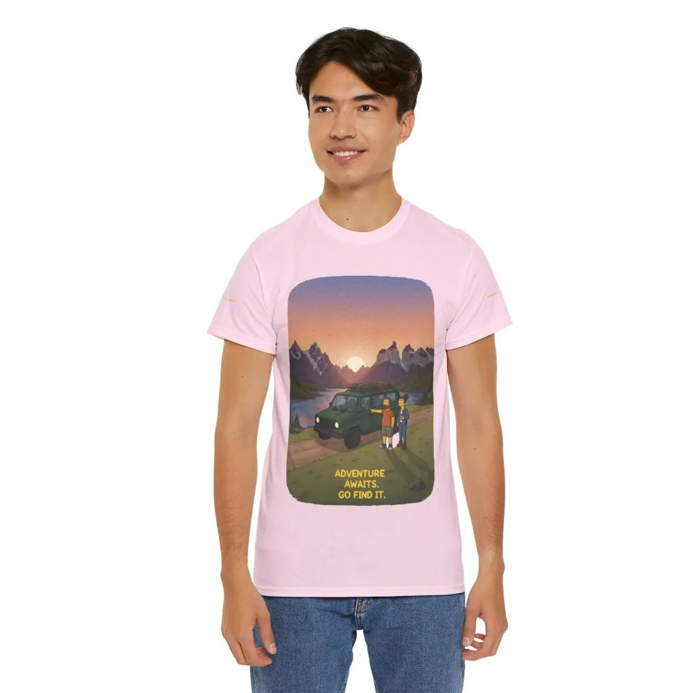 2381996616253678502_2048.jpeg Unisex Heavy Cotton Tee — "Adventure Awaits-Go Find It" Design Sitcom-Line