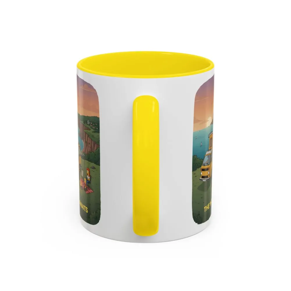 Accent Coffee Mug (11, 15oz) — "The World Awaits" Design Sitcom-Line