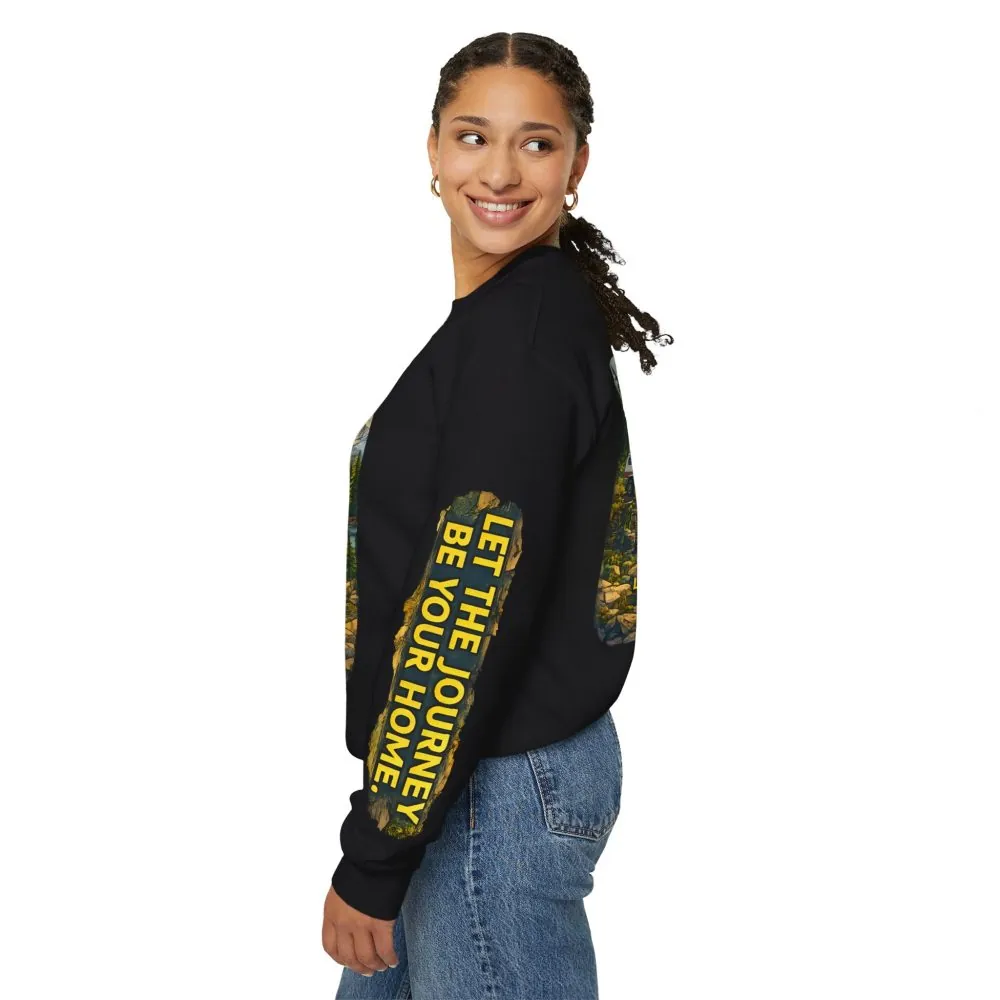 2420367686143434019_2048.jpeg Unisex Heavy Blend™ Crewneck Sweatshirt — "Let The Journey Be Your Home" Design Cubic-Line