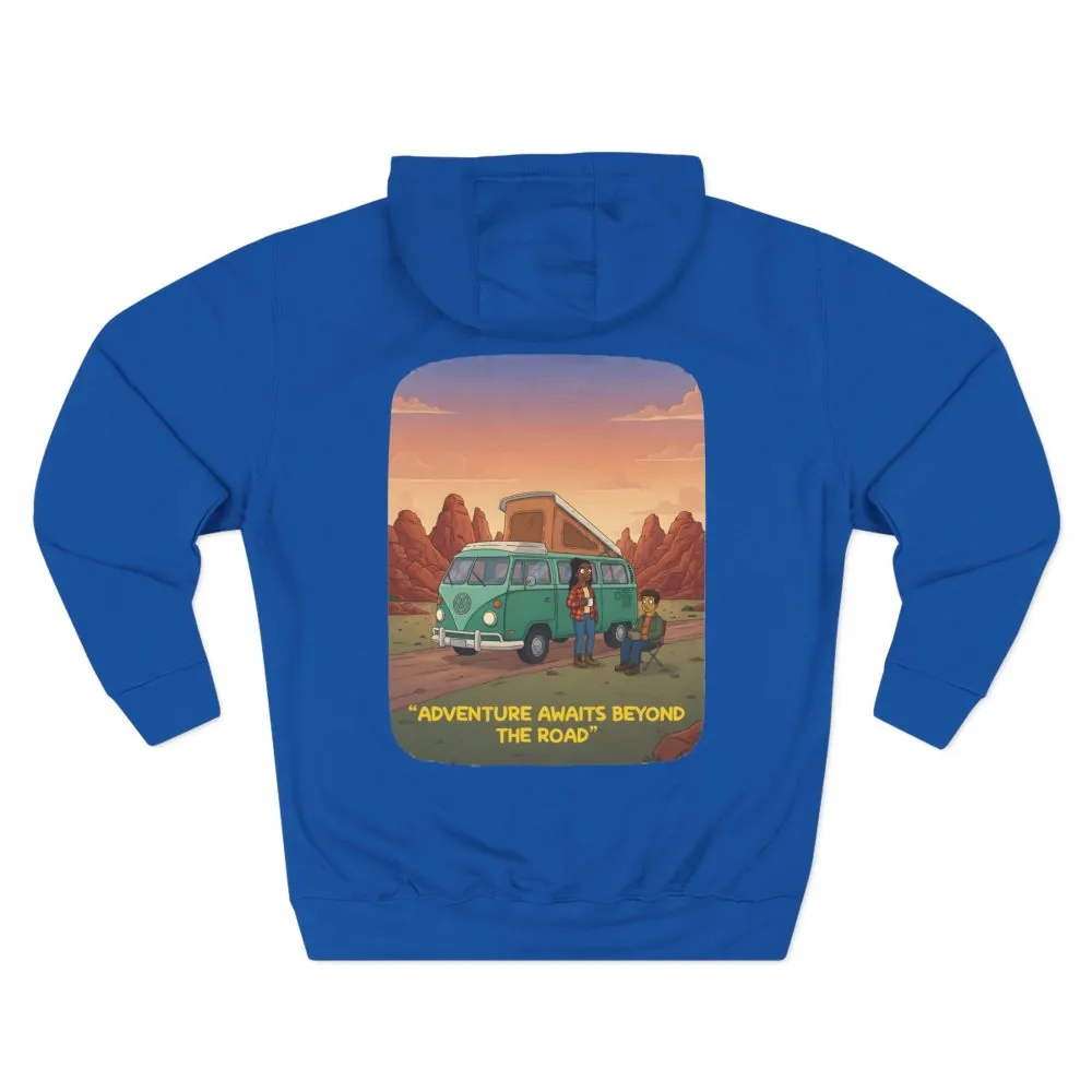 243263682610087498_2048.jpeg Three-Panel Fleece Hoodie - "Adventure Awaits Beyond The Road" Design Sitcom-Line