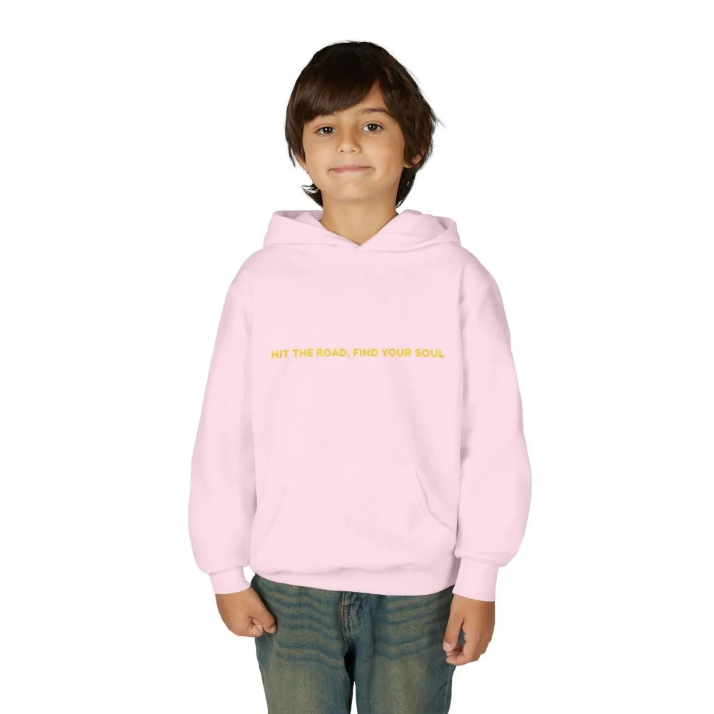Youth Hoodie(Gildan) – "Hit The Road-Find Your Soul" (Design Sitcom-Line)