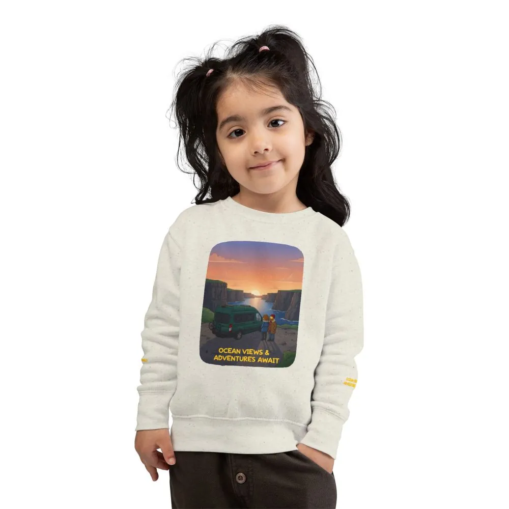 Toddler Sweatshirt - "Ocean Views-Adventures Awaits" (Design Sitcom-Line)