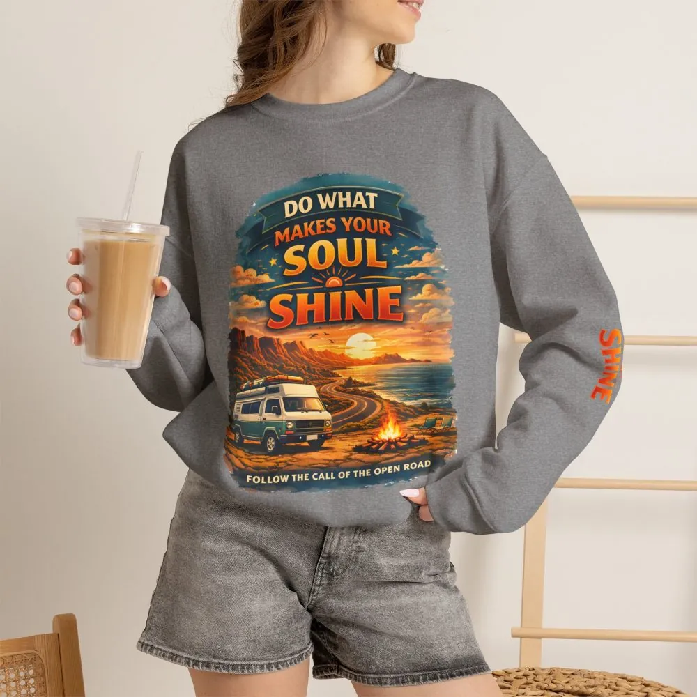 2445051956874401783_2048.jpeg Unisex Heavy Blend™ Crewneck Sweatshirt — "Do What Makes Your Soul Shine" Design Scenic-Line