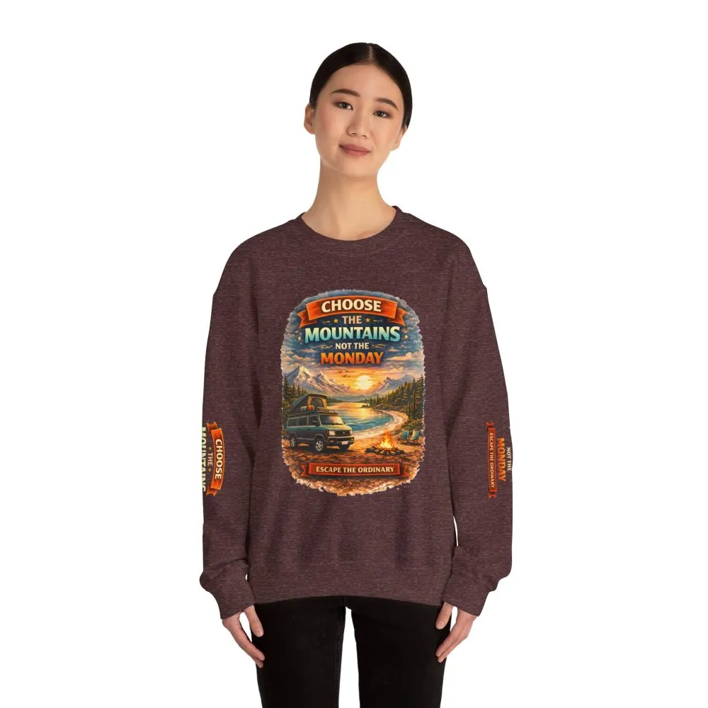 2454411592239793899_2048.jpeg Unisex Heavy Blend™ Crewneck Sweatshirt — "Choose The Mountens" Design Scenic-Line