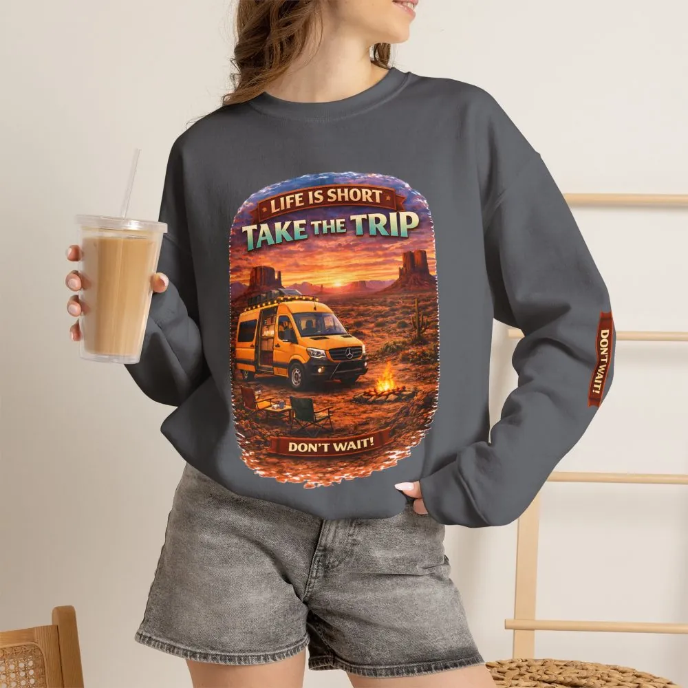 2455791138208218199_2048.jpeg Unisex Heavy Blend™ Crewneck Sweatshirt — "Life Is To Short-Take The Trip" Design Scenic-Line