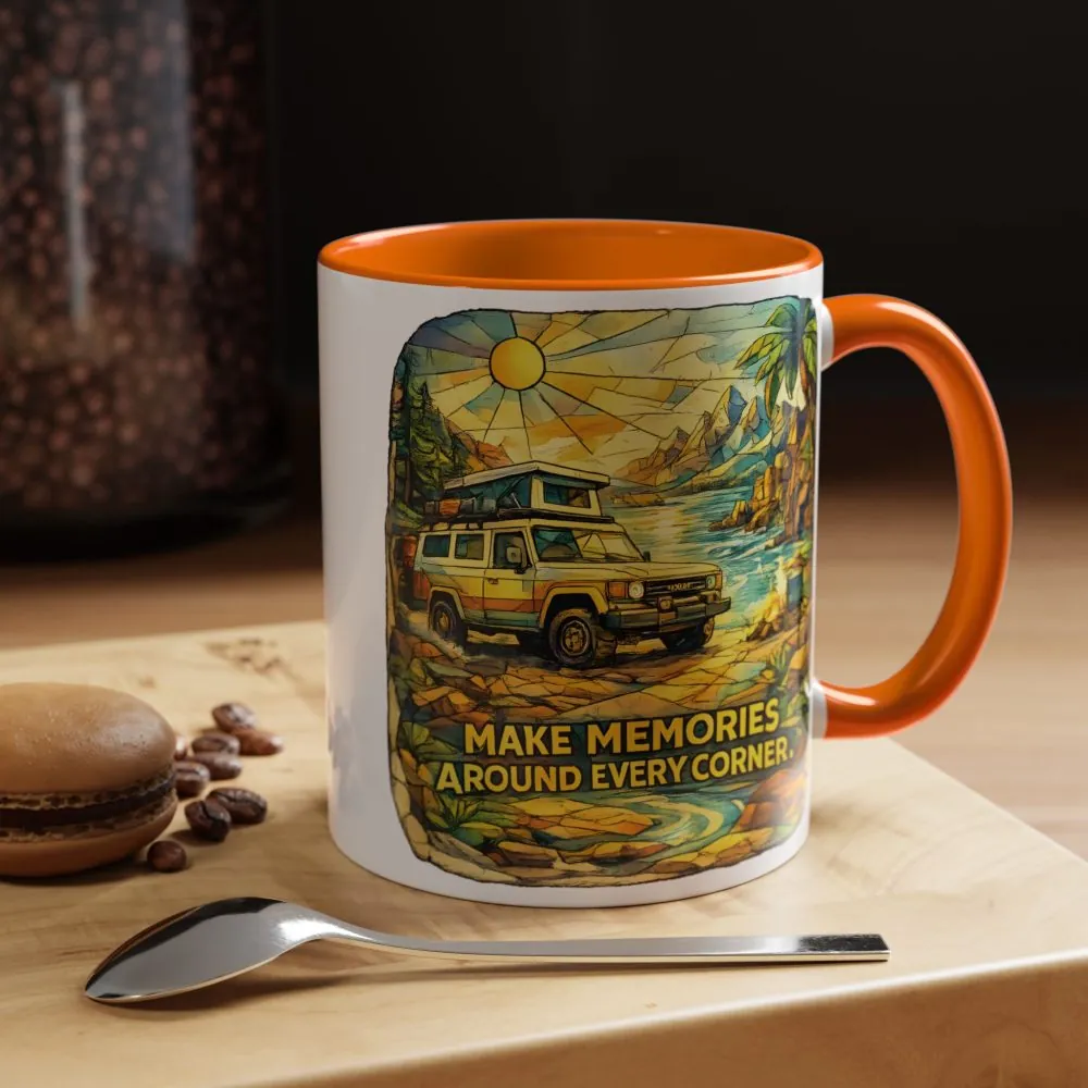 2464636236717326702_2048.jpeg Accent Coffee Mug (11, 15oz) — "Make Memories Around Every Corner" Design Cubic-Line
