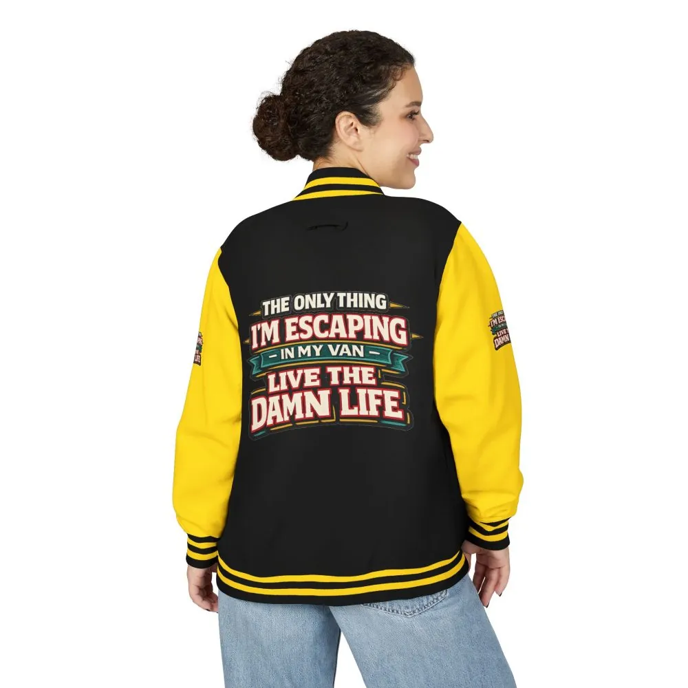 Unisex Heavyweight Letterman Jacket — "The Only Thing I´m Escaping" Design F**K-Line