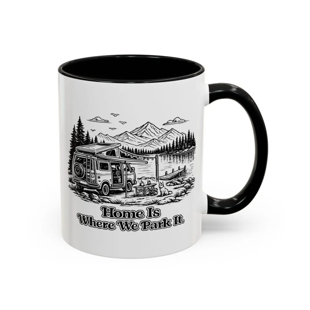 2474408709631911640_2048.jpeg Accent Coffee Mug (11, 15oz) — "Home Is Where You Park It" Design Minimal-Line