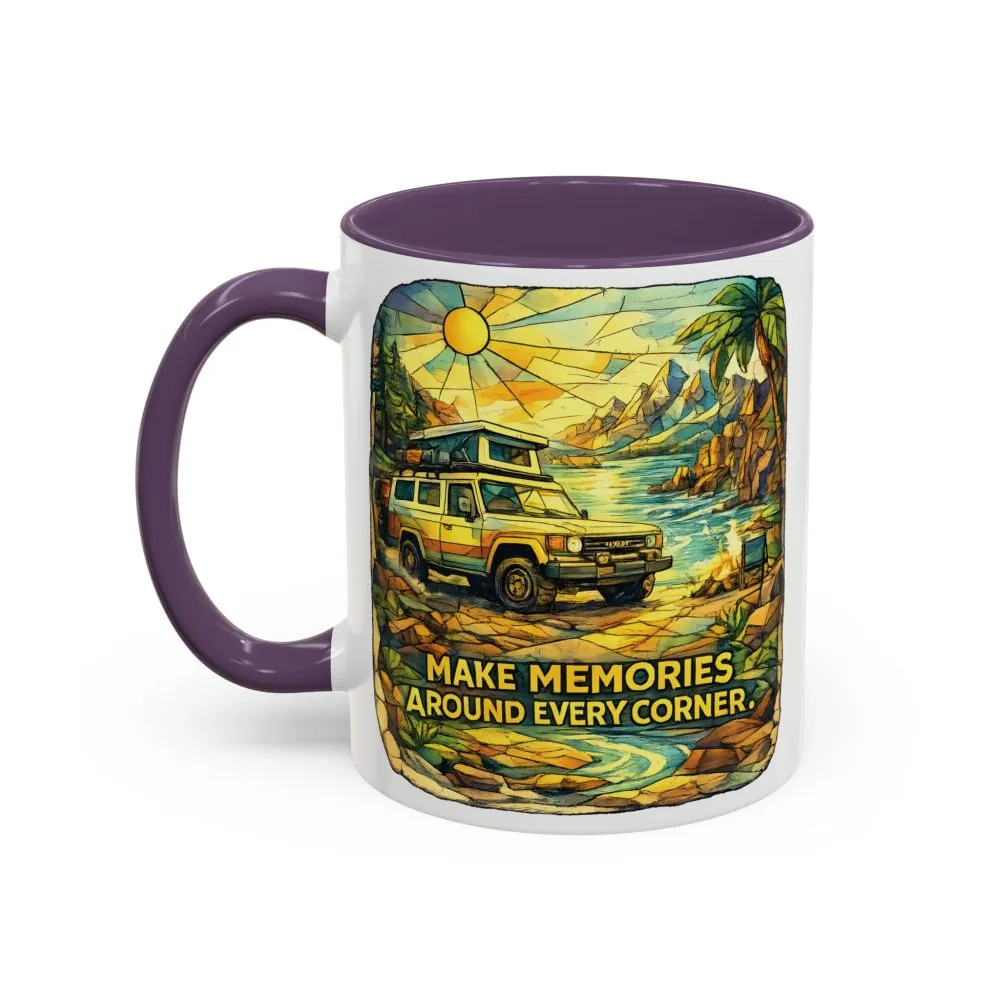 2495866393418724908_2048.jpeg Accent Coffee Mug (11, 15oz) — "Make Memories Around Every Corner" Design Cubic-Line