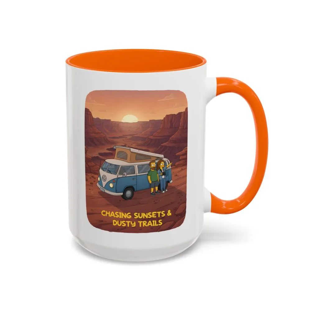 2510897928831151165_2048.jpeg Accent Coffee Mug (11, 15oz) — "Chasing Sunsets And Dusty Trails" Design Sitcom-Line