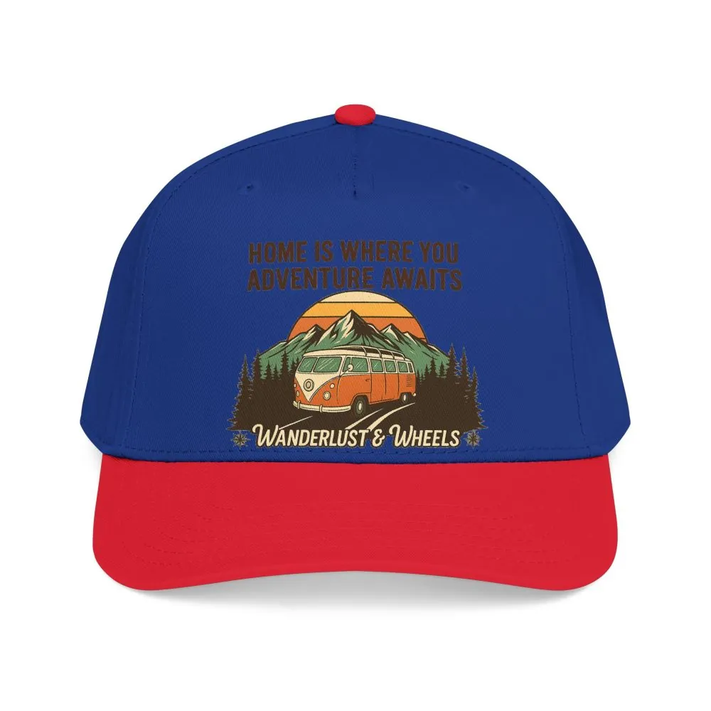 Baseball Cap - "Home Is Where You Adventure Awaits" Mid Profile Baseball Cap