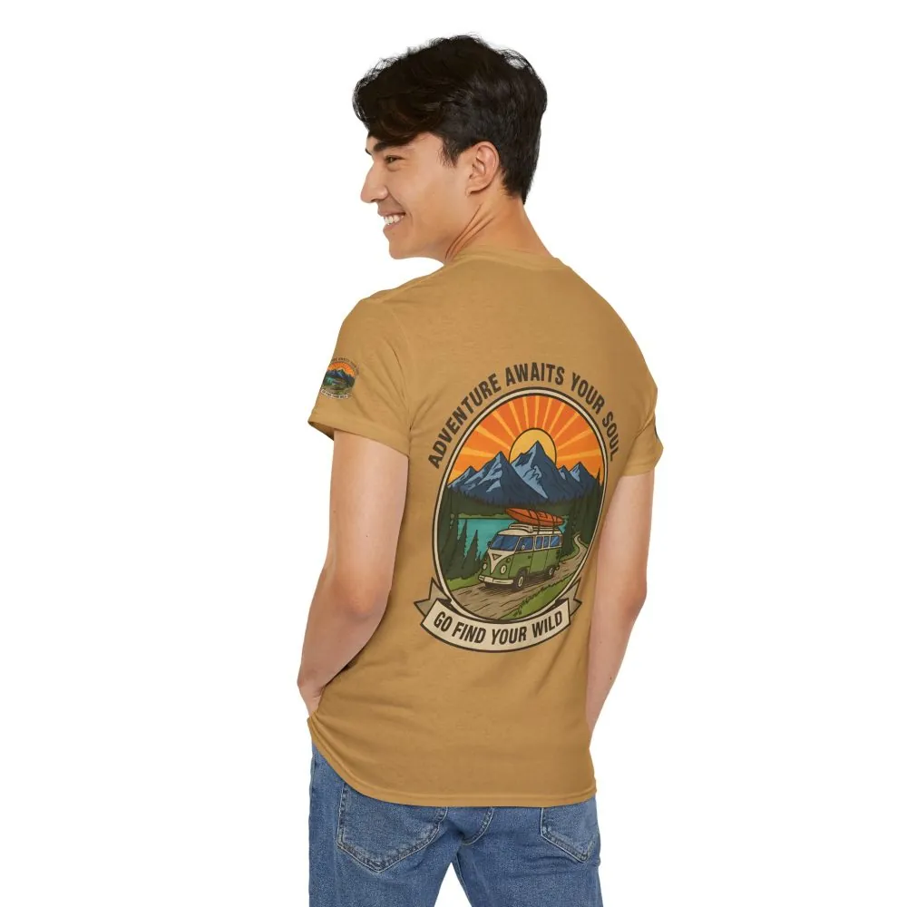 2515804849627699821_2048.jpeg Unisex Heavy Cotton Tee — “Adventure Awaits Your Soul: Go Find Your Wild” Van & Mountain Graphic