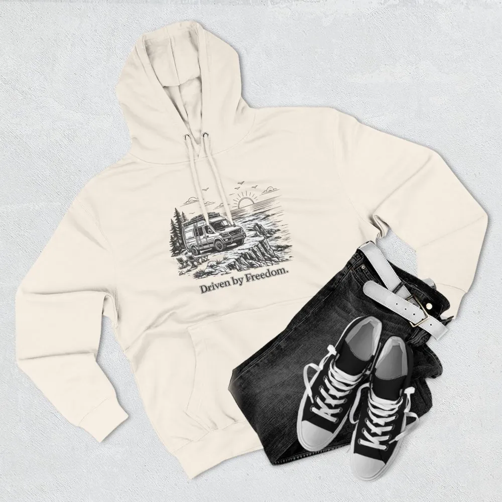 2523623166832272438_2048.jpeg Three-Panel Fleece Hoodie - "Driven By Freedom" Design Minimal-Line