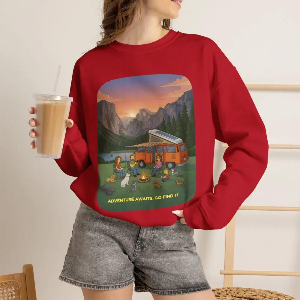 2530466561274124282_2048.jpeg Unisex Heavy Blend™ Crewneck Sweatshirt — "Adventure Awaits-Go Find It"" Design Sitcom-Line